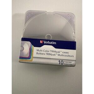 Verbatim TRIMpak Multi-Color CD/DVD Storage Cases 10 Pack New Sealed